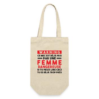 Cadeau Humour couple homme, Femme jalouse danger - Sac à bouteille - nature - Devant
