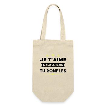 Couple Saint Valentin Je T'aime Quand Tu Ronfles - Sac à bouteille - nature - Devant