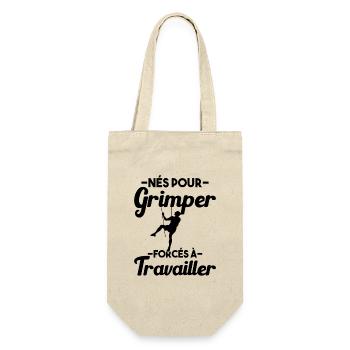 Né Pour Grimper Escaladeur Humour Cadeau - Sac à bouteille - nature - Devant