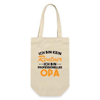 Ich Bin Kein Rentner Ich Bin Professioneller Opa - Geschenkbeutel für Flaschen - Natur - Vorne