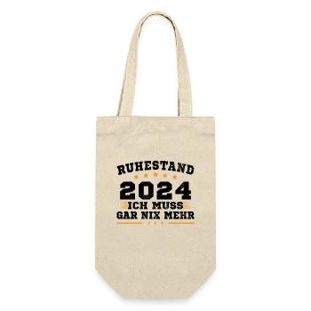 Ruhestand 2024 Ich Muss Gar Nix Rentner Rente 2024 - Geschenkbeutel für Flaschen - Natur - Vorne