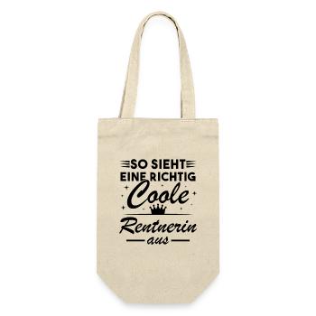 So sieht eine richtig coole Rentnerin aus - Geschenkbeutel für Flaschen - Natur - Vorne