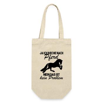 Ja ich rieche nach Pferd Nein das ist kein - Geschenkbeutel für Flaschen - Natur - Vorne