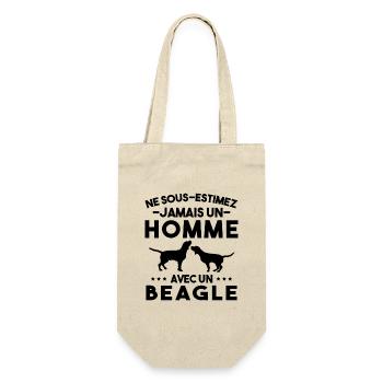 Ne Sous estimez Jamais Un Homme Avec Un Beagle - Sac à bouteille - nature - Devant