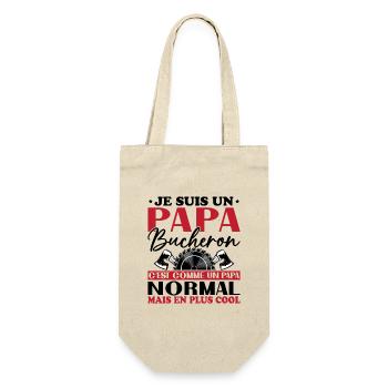 Papa Bûcheron C'est Comme Un Papa Normal - Sac à bouteille - nature - Devant