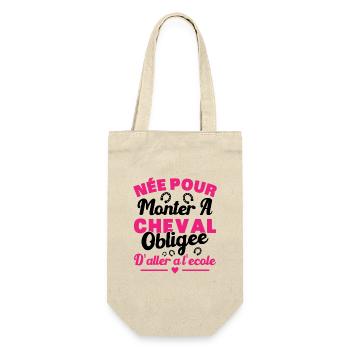Born to ride a horse, forced to go to school - Gift Bag for Bottles - nature - Front