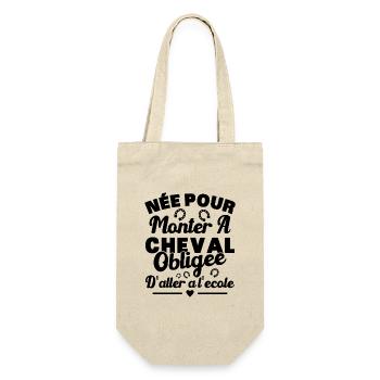 Born to ride a horse, forced to go to school - Gift Bag for Bottles - nature - Front