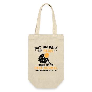 Ich bin ein Vater Padelera Vatertag Spaß - Geschenkbeutel für Flaschen - Natur - Vorne