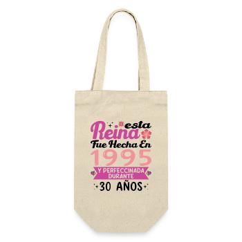 30 Jahre Geburtstagsgeschenk Frau aus dem Jahr 1995 - Geschenkbeutel für Flaschen - Natur - Vorne