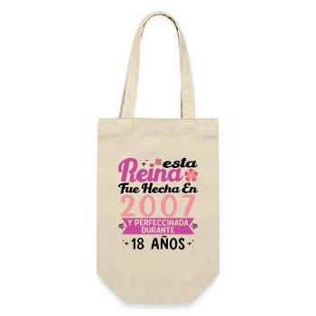 18 Year Old Birthday Gift Woman Made In 2007 - Gift Bag for Bottles - nature - Front