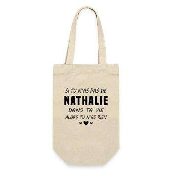 Nathalie dans ta vie Cadeau Humour - Sac à bouteille - nature - Devant