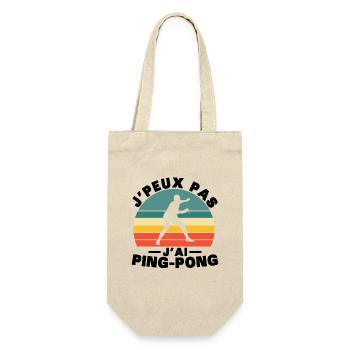 Je peux pas J'ai Ping pong Humour cadeau - Sac à bouteille - nature - Devant