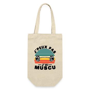 I Can't I Have Muscle, Vintage Humor Gift Idea - Gift Bag for Bottles - nature - Front
