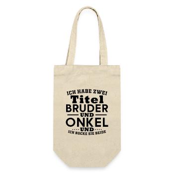 Bruder und Onkel, Humor Gift - Geschenkbeutel für Flaschen - Natur - Vorne