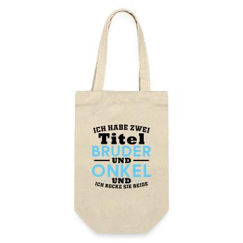 Bruder und Onkel, Humor Gift - Geschenkbeutel für Flaschen - Natur - Vorne