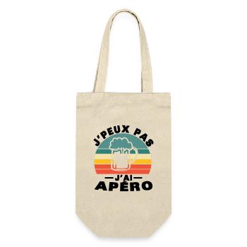 Ich kann kein Vintage-Aperitif-Humor-Geschenk haben - Geschenkbeutel für Flaschen - Natur - Vorne