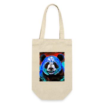 Panda Porträt - Geschenkbeutel für Flaschen - Natur - Vorne