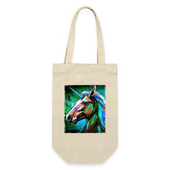 Einhorn Porträt - Geschenkbeutel für Flaschen - Natur - Vorne