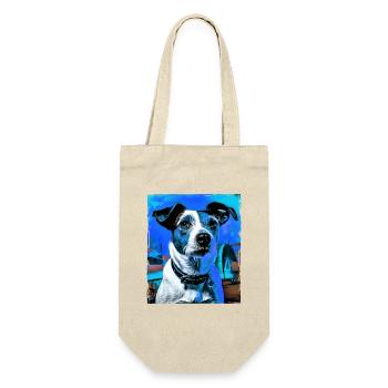 Jack Russel Terrier Hund Porträt - Geschenkbeutel für Flaschen - Natur - Vorne