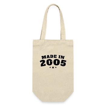 Hergestellt im Jahr 2005 Vintage Geburtstagsgeschenk - Geschenkbeutel für Flaschen - Natur - Vorne