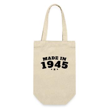 Made in 1945 Geburtstagsgeschenk Männer Frauen - Geschenkbeutel für Flaschen - Natur - Vorne