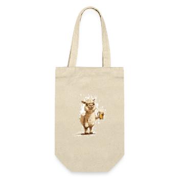 Alpaca Llama Beer Funny - Gift Bag for Bottles - nature - Front
