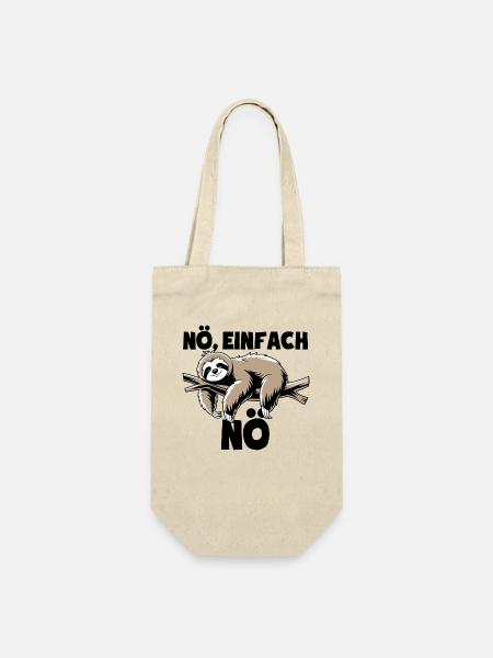 Faultier Nö, einfach Nö - Nein einfach nein Spruch - Geschenkbeutel für Flaschen - Natur