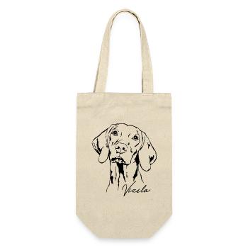 VIZSLA Wilsigns Jagdhund Jagdhunde Aufkleber - Geschenkbeutel für Flaschen - Natur - Vorne
