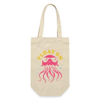 Float on, Qualle mit Tentakeln, Meeresbewohner - Geschenkbeutel für Flaschen - Natur - Vorne