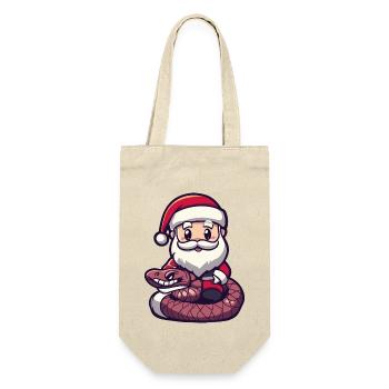 serpent cobra père noël dessin animé - Sac à bouteille - nature - Devant