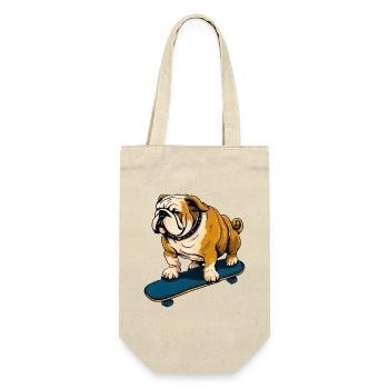 Bulldog sur planche à roulettes - Cool Dog Design - Sac à bouteille - nature - Devant