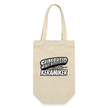 Superheld, clever getarnt als Keramiker - Geschenkbeutel für Flaschen - Natur - Vorne