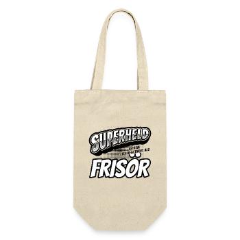 Superheld, clever getarnt als Frisör - Geschenkbeutel für Flaschen - Natur - Vorne