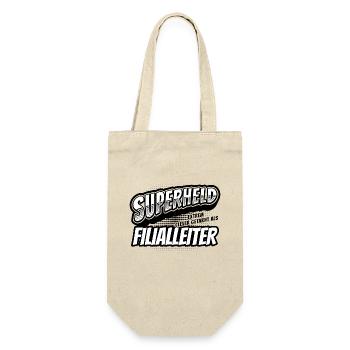 Superheld, clever getarnt als Filialleiter - Geschenkbeutel für Flaschen - Natur - Vorne