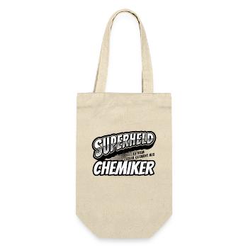 Superheld, clever getarnt als Chemiker - Geschenkbeutel für Flaschen - Natur - Vorne
