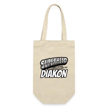 Superheld, clever getarnt als Diakon - Geschenkbeutel für Flaschen - Natur - Vorne