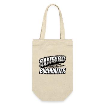 Superheld, clever getarnt als Buchhalter - Geschenkbeutel für Flaschen - Natur - Vorne
