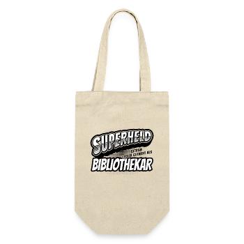 Superheld, clever getarnt als Bibliothekar - Geschenkbeutel für Flaschen - Natur - Vorne