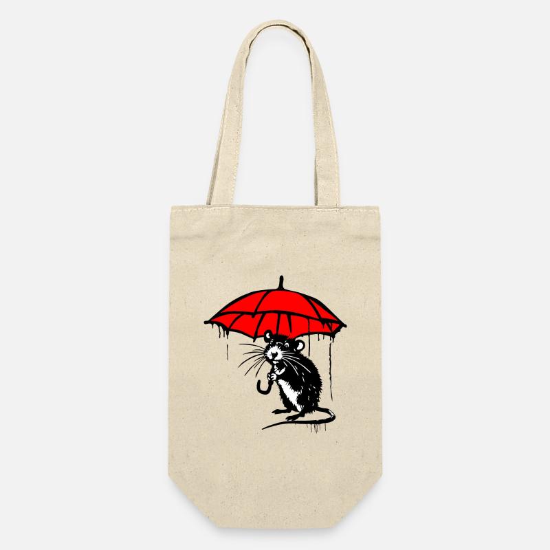 Rat avec parapluie - Sac à bouteille - nature