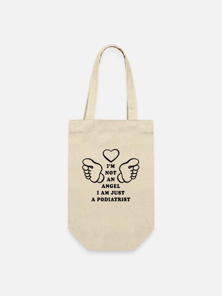 I'm not an angel I'm just a podiatrist - Geschenkbeutel für Flaschen - Natur