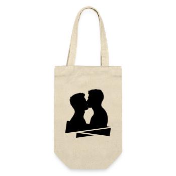 Kiss Man Gay Kiss Sexy Pride Idée cadeau - Sac à bouteille - nature - Devant