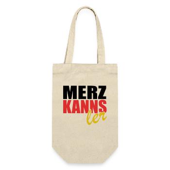 Merz kanns - Kanzler - Kanzlerkandidat - Geschenkbeutel für Flaschen - Natur - Vorne