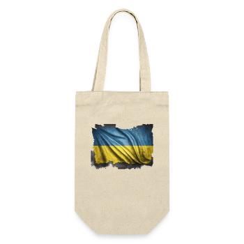 Ukraine Flagge Fahne - Geschenkbeutel für Flaschen - Natur - Vorne
