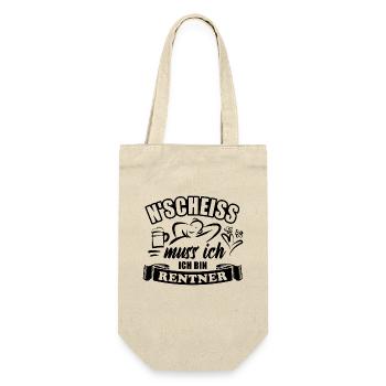 N'Scheiß muss ich, ich bin Rentner - Rente - Geschenkbeutel für Flaschen - Natur - Vorne