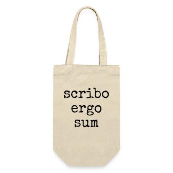 scribo ergo sum - j’écris, donc je suis - Sac à bouteille - nature - Devant