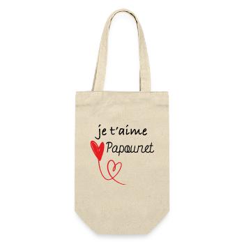 Je t'aime papounet - Sac à bouteille - nature - Devant