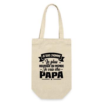 Je vais être papa, Cadeau futur papa - Sac à bouteille - nature - Devant