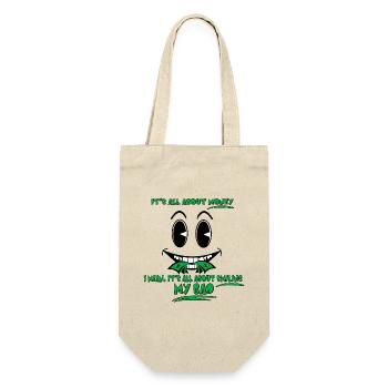 Creepy Funny All About Money Smiling Face Joke - Gift Bag for Bottles - nature - Front