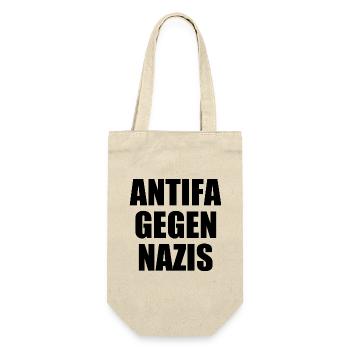 Antifa gegen nazis - Geschenkbeutel für Flaschen - Natur - Vorne