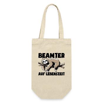 Faultier Beamter auf Lebenszeit - Spruch - Geschenkbeutel für Flaschen - Natur - Vorne